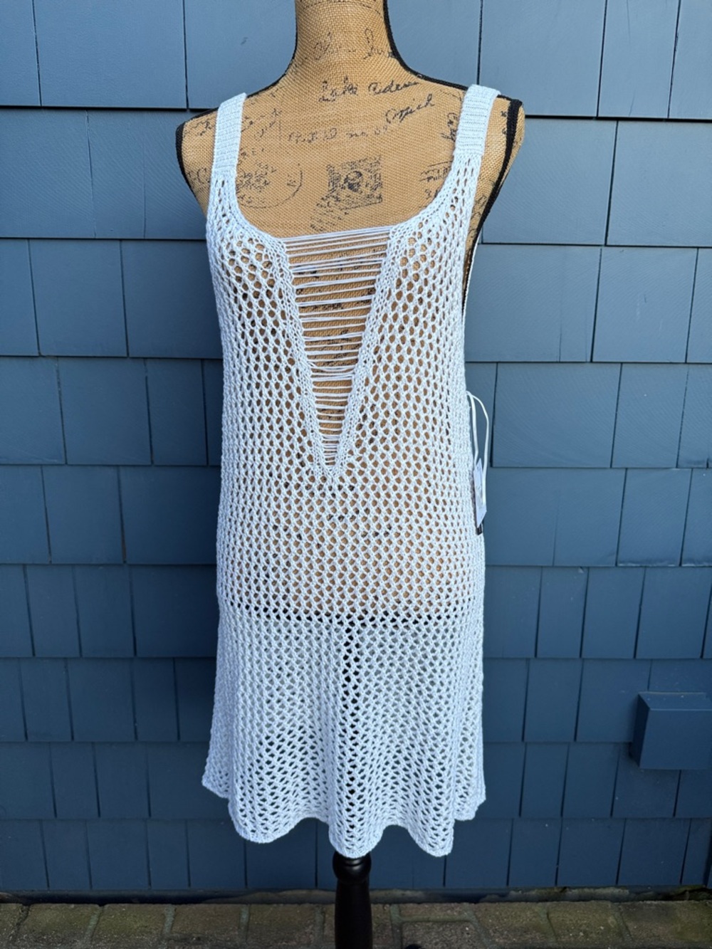 O'Neill White Crochet Pullover Swim Coverup Dress